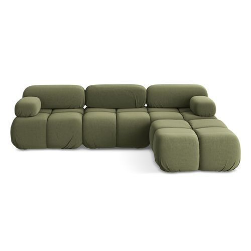 Canapé D'angle Modulaire Reversible Lokua En Samt Olive