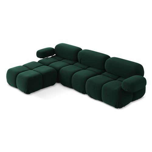 Canapé D'angle Modulaire Reversible Lokua En Samt Bouteille Verte