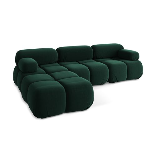 Canapé D'angle Modulaire Reversible Lokua En Samt Bouteille Verte