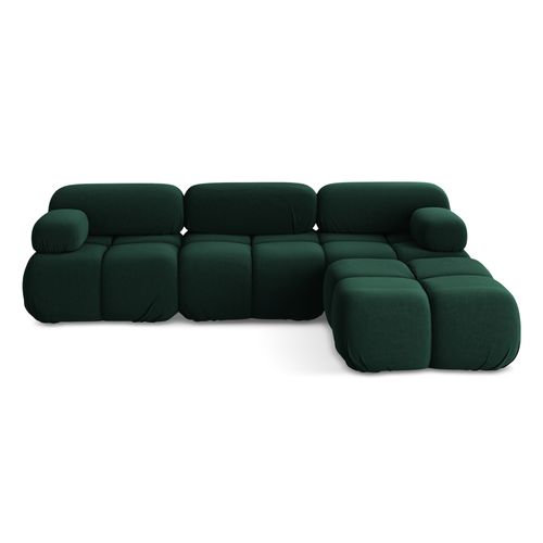 Canapé D'angle Modulaire Reversible Lokua En Samt Bouteille Verte