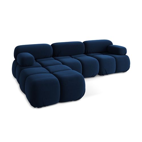 Canapé D'angle Modulaire Reversible Lokua En Samt Bleu Royal