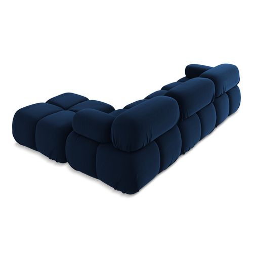 Canapé D'angle Modulaire Reversible Lokua En Samt Bleu Royal