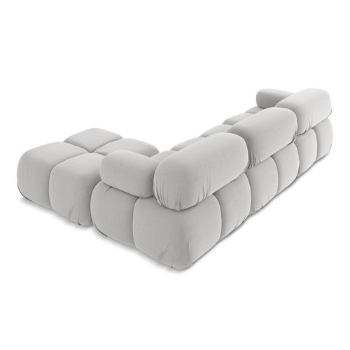 Canapé D'angle Modulaire Reversible Lokua En Samt Argent