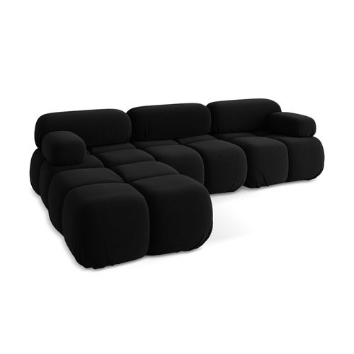 Canapé D'angle Modulaire Reversible Lokua En Samt Noir
