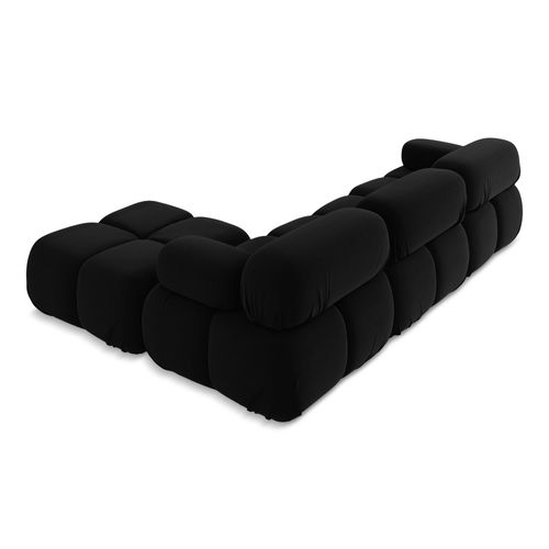 Canapé D'angle Modulaire Reversible Lokua En Samt Noir