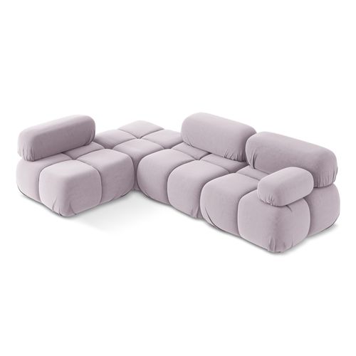 Canapé D'angle Modulaire Gauche Lokua En Samt Lavande