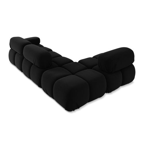 Canapé D'angle Modulaire Gauche Lokua En Samt Noir
