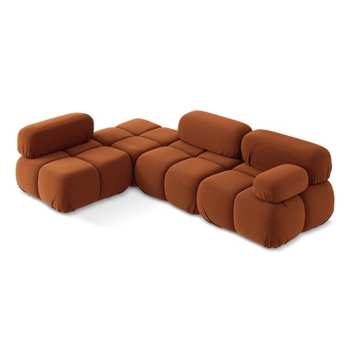 Canapé D'angle Modulaire Gauche Lokua En Samt Terre Cuite