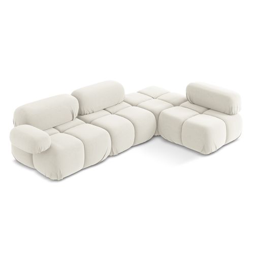 Canapé D'angle Modulaire Droit Lokua En Samt Beige Clair