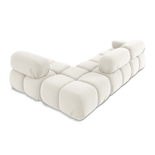 Canapé D'angle Modulaire Droit Lokua En Samt Beige Clair