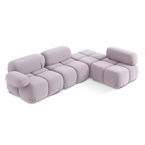 Canapé D'angle Modulaire Droit Lokua En Samt Lavande