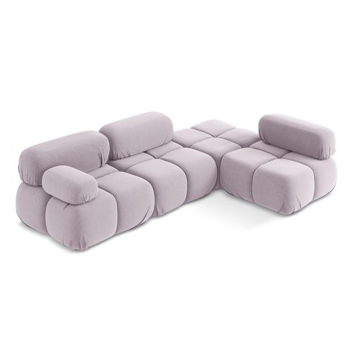 Canapé D'angle Modulaire Droit Lokua En Samt Lavande