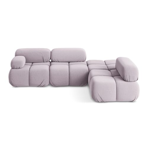 Canapé D'angle Modulaire Droit Lokua En Samt Lavande
