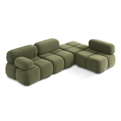 Canapé D'angle Modulaire Droit Lokua En Samt Olive