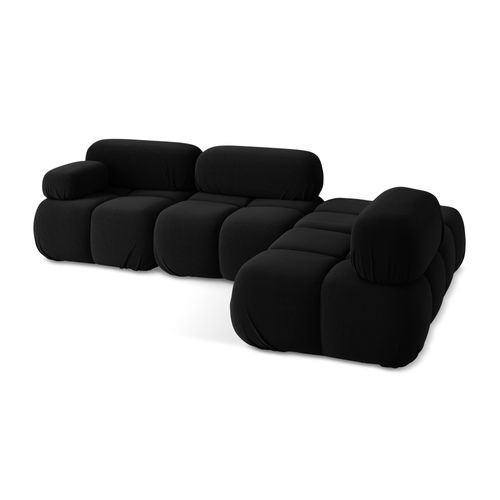 Canapé D'angle Modulaire Droit Lokua En Samt Noir