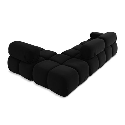 Canapé D'angle Modulaire Droit Lokua En Samt Noir