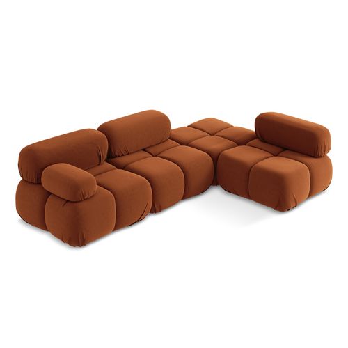 Canapé D'angle Modulaire Droit Lokua En Samt Terre Cuite