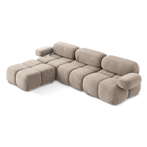 Canapé D'angle Modulaire Reversible Lokua En Chenille Beige Foncé