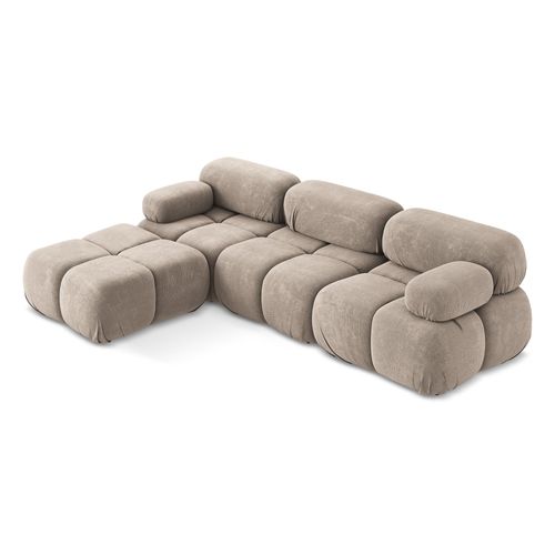Canapé D'angle Modulaire Reversible Lokua En Chenille Beige Foncé