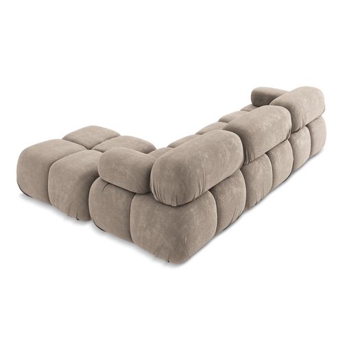 Canapé D'angle Modulaire Reversible Lokua En Chenille Beige Foncé