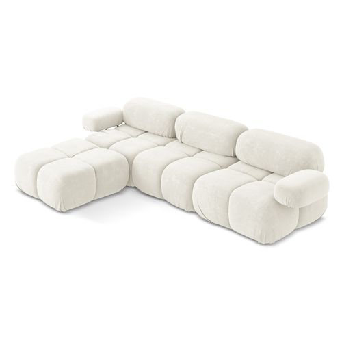 Canapé D'angle Modulaire Reversible Lokua En Chenille Blanc
