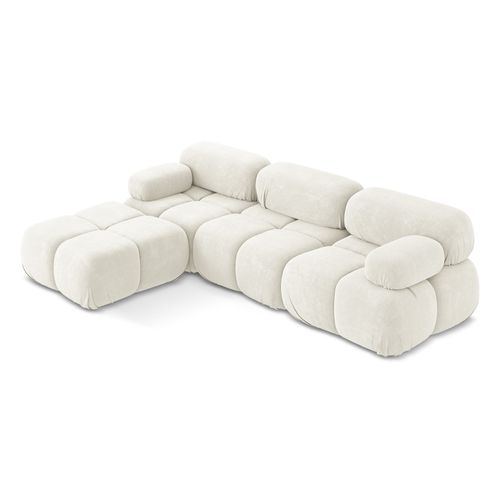 Canapé D'angle Modulaire Reversible Lokua En Chenille Blanc