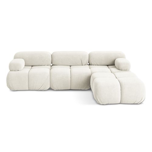 Canapé D'angle Modulaire Reversible Lokua En Chenille Blanc