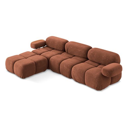 Canapé D'angle Modulaire Reversible Lokua En Chenille Terre Cuite