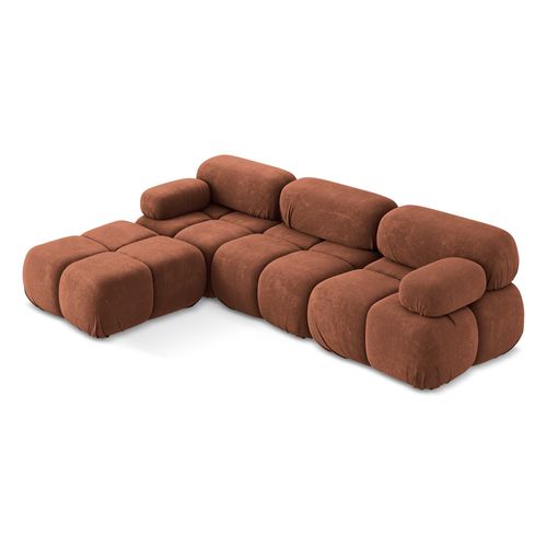 Canapé D'angle Modulaire Reversible Lokua En Chenille Terre Cuite