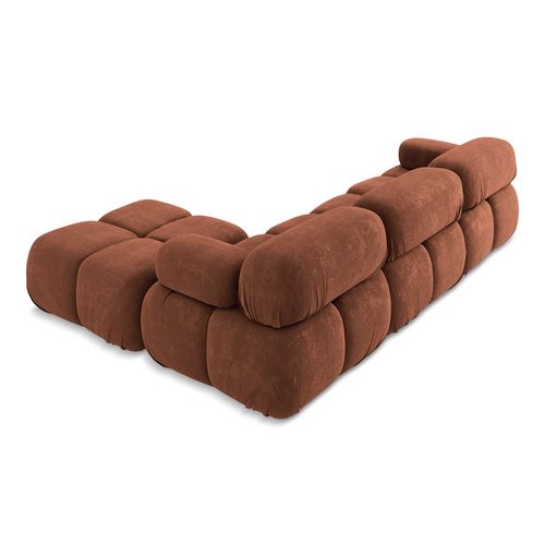 Canapé D'angle Modulaire Reversible Lokua En Chenille Terre Cuite