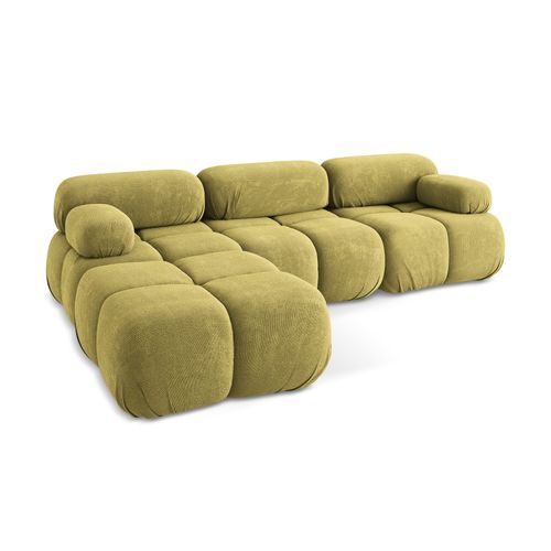Canapé D'angle Modulaire Reversible Lokua En Chenille Vert Citron