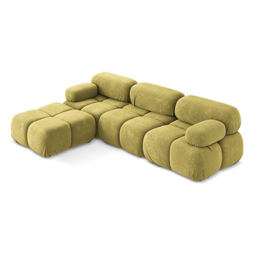 Canapé D'angle Modulaire Reversible Lokua En Chenille Vert Citron