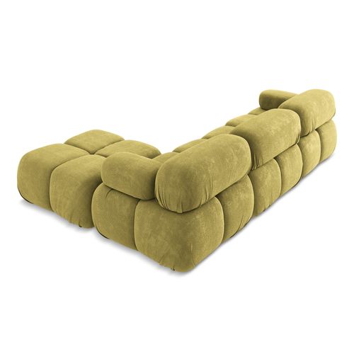 Canapé D'angle Modulaire Reversible Lokua En Chenille Vert Citron
