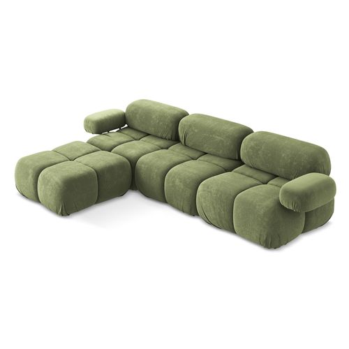 Canapé D'angle Modulaire Reversible Lokua En Chenille Vert