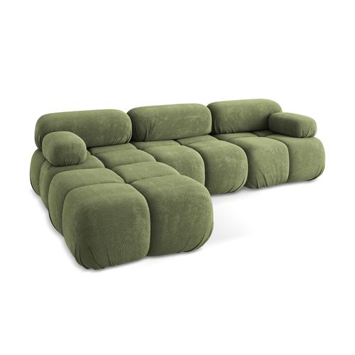 Canapé D'angle Modulaire Reversible Lokua En Chenille Vert