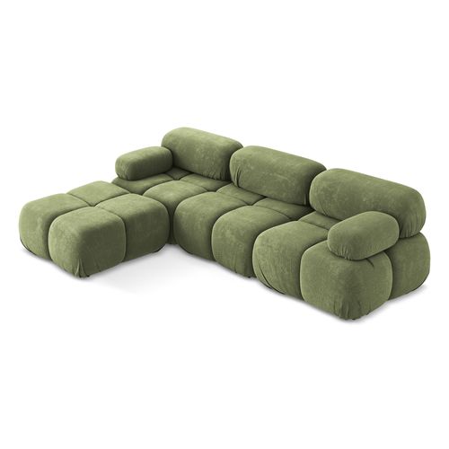 Canapé D'angle Modulaire Reversible Lokua En Chenille Vert