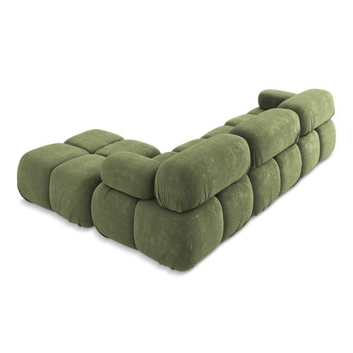 Canapé D'angle Modulaire Reversible Lokua En Chenille Vert