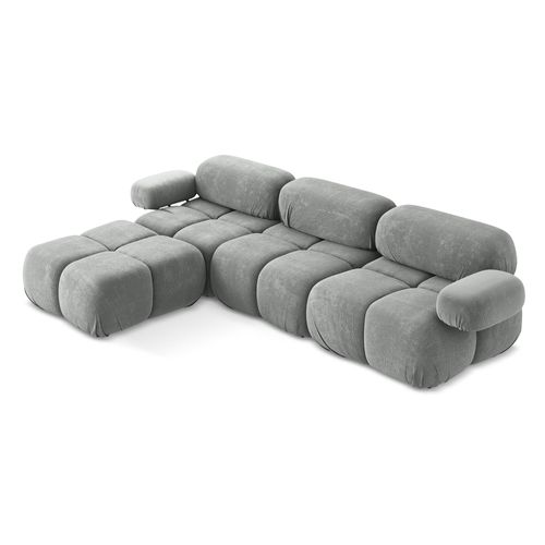Canapé D'angle Modulaire Reversible Lokua En Chenille Gris