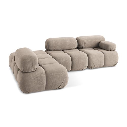Canapé D'angle Modulaire Gauche Lokua En Chenille Beige Foncé