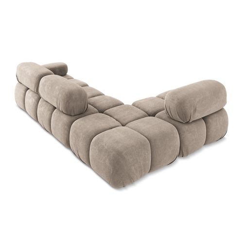 Canapé D'angle Modulaire Gauche Lokua En Chenille Beige Foncé