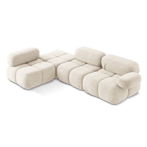 Canapé D'angle Modulaire Gauche Lokua En Chenille Beige Clair