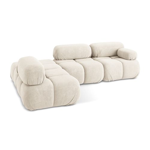 Canapé D'angle Modulaire Gauche Lokua En Chenille Beige Clair
