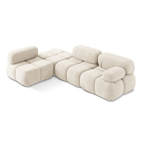 Canapé D'angle Modulaire Gauche Lokua En Chenille Beige Clair