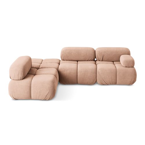 Canapé D'angle Modulaire Gauche Lokua En Chenille Pêche