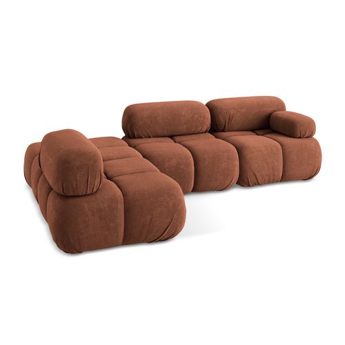 Canapé D'angle Modulaire Gauche Lokua En Chenille Terre Cuite