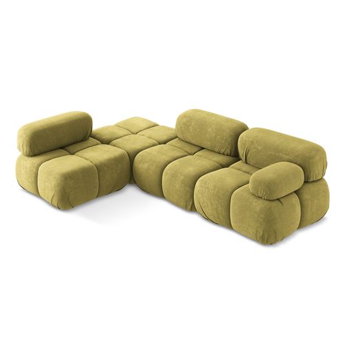 Canapé D'angle Modulaire Gauche Lokua En Chenille Vert Citron