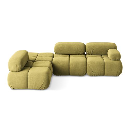Canapé D'angle Modulaire Gauche Lokua En Chenille Vert Citron
