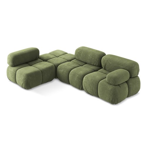 Canapé D'angle Modulaire Gauche Lokua En Chenille Vert
