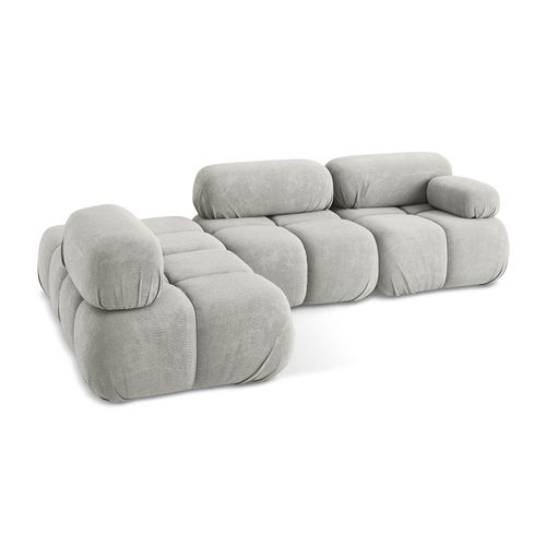 Canapé D'angle Modulaire Gauche Lokua En Chenille Gris Clair