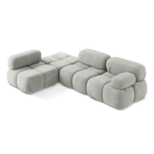 Canapé D'angle Modulaire Gauche Lokua En Chenille Gris Clair